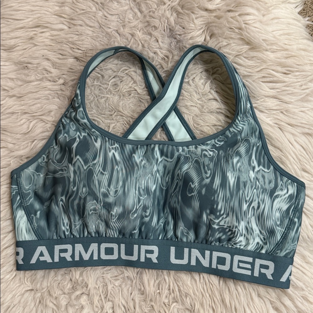 Womens Under Armour Crossback Seaglass Blue Tie Dye Mid
Impact Sports Bra XL - Picture 6 of 10